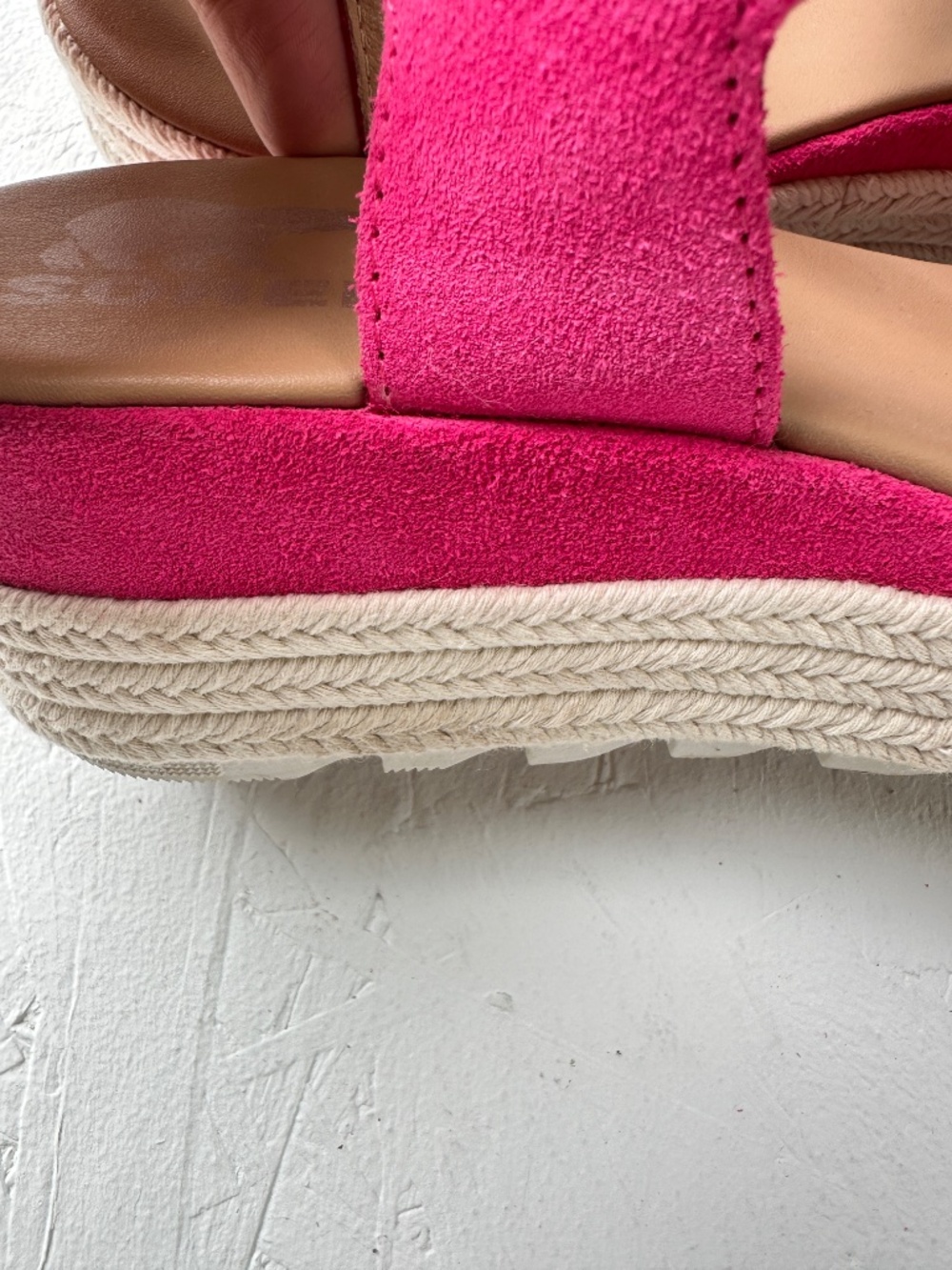 SOREL Women's Cameron Espadrille Wedge Flatform Sandals in Fuchsia Fizz - Picture 6 of 13